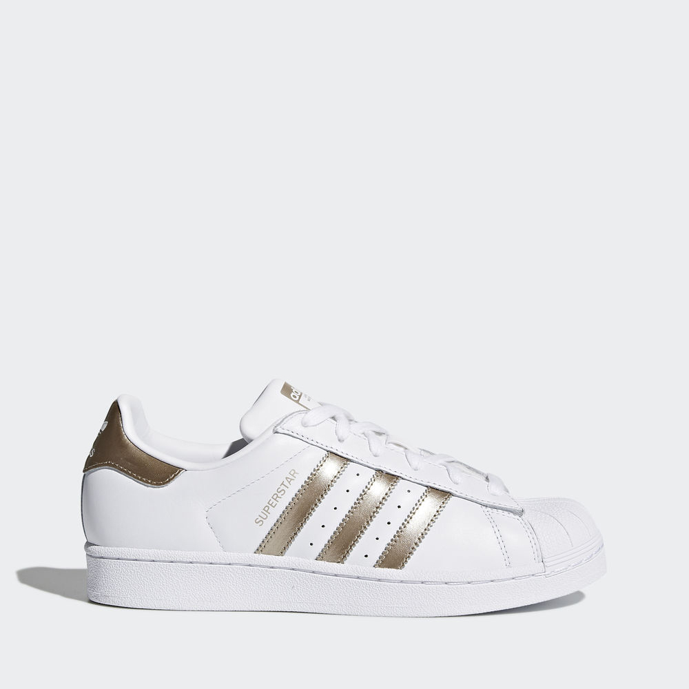 Adidas Superstar - Originals γυναικεια - Ασπρα/Μεταλλικός/Ασπρα,Μέγεθος: EU 36 – 54 2/3 (734OBZMR)